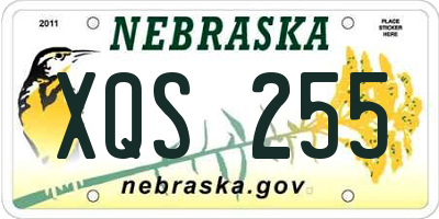 NE license plate XQS255