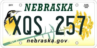 NE license plate XQS257