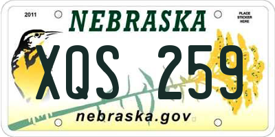 NE license plate XQS259