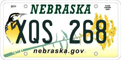 NE license plate XQS268