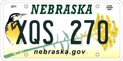 NE license plate XQS270