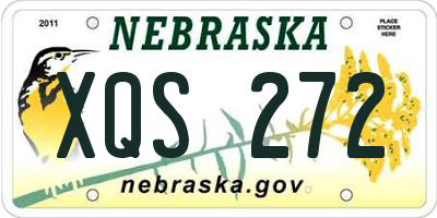 NE license plate XQS272