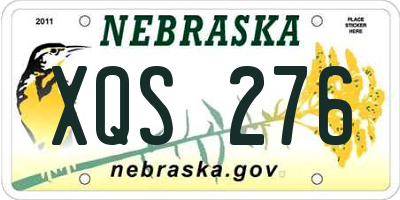 NE license plate XQS276