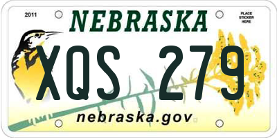 NE license plate XQS279