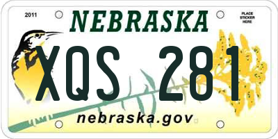 NE license plate XQS281