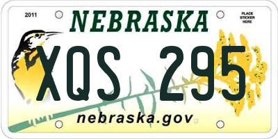 NE license plate XQS295