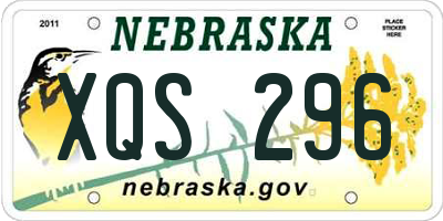 NE license plate XQS296