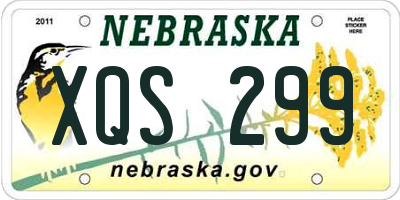 NE license plate XQS299