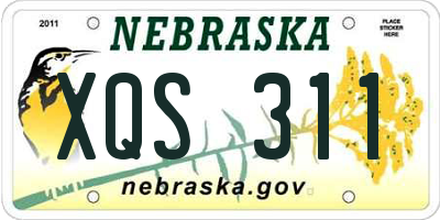 NE license plate XQS311