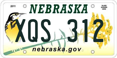 NE license plate XQS312