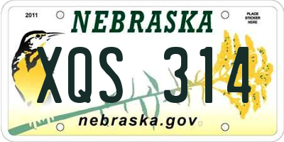 NE license plate XQS314