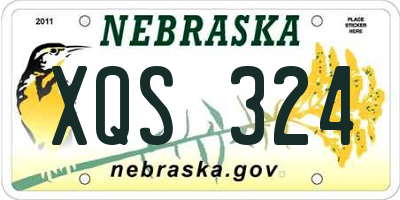 NE license plate XQS324