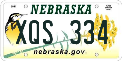 NE license plate XQS334