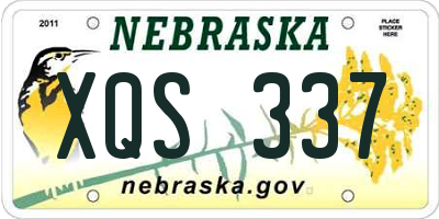 NE license plate XQS337