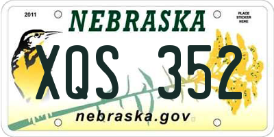 NE license plate XQS352