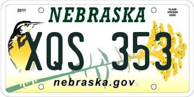 NE license plate XQS353