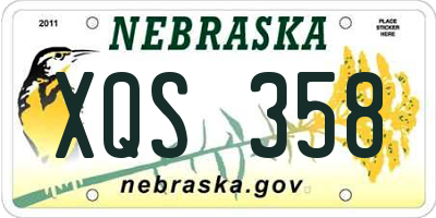 NE license plate XQS358