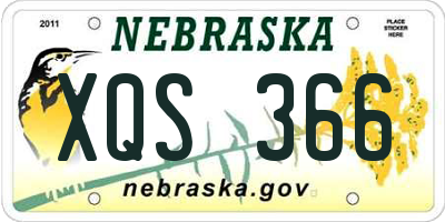 NE license plate XQS366