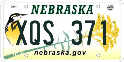 NE license plate XQS371
