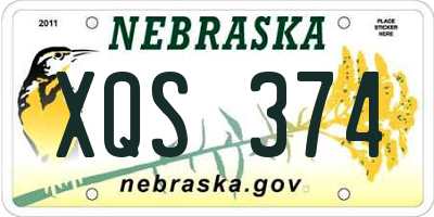NE license plate XQS374