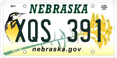 NE license plate XQS391