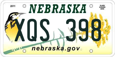 NE license plate XQS398