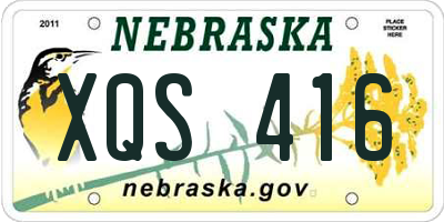 NE license plate XQS416