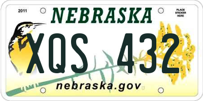 NE license plate XQS432
