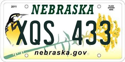 NE license plate XQS433