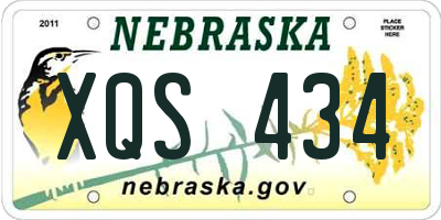 NE license plate XQS434