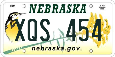 NE license plate XQS454