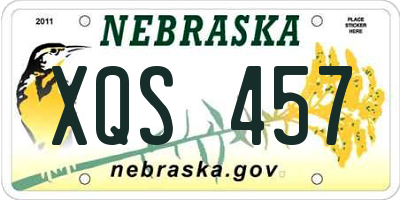 NE license plate XQS457