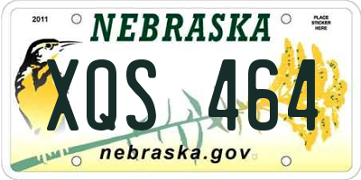 NE license plate XQS464