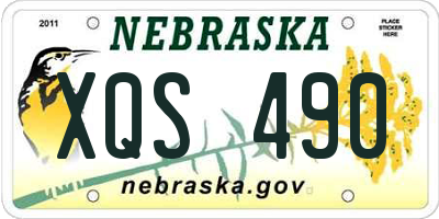 NE license plate XQS490