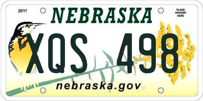 NE license plate XQS498