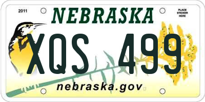 NE license plate XQS499