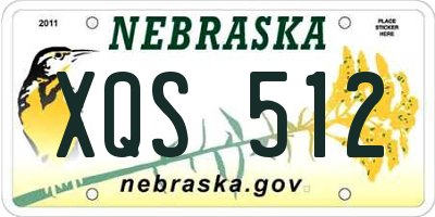 NE license plate XQS512