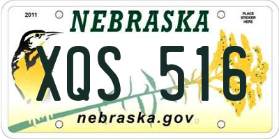 NE license plate XQS516