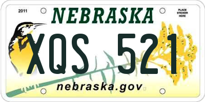 NE license plate XQS521