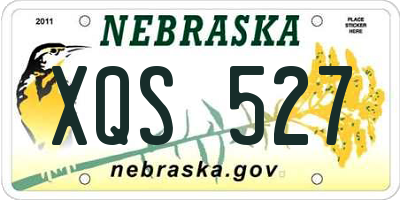 NE license plate XQS527