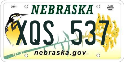 NE license plate XQS537