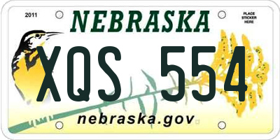 NE license plate XQS554