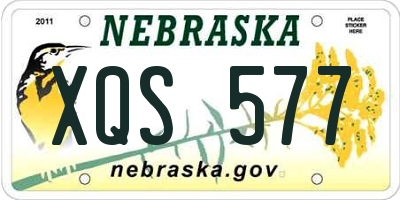 NE license plate XQS577