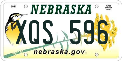 NE license plate XQS596
