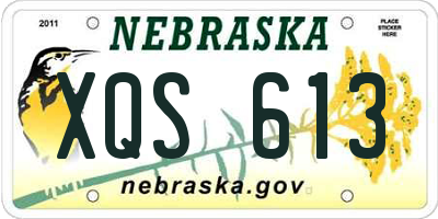 NE license plate XQS613