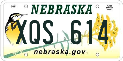 NE license plate XQS614