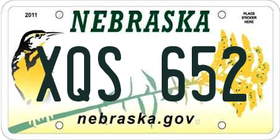 NE license plate XQS652