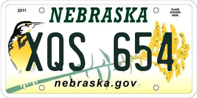 NE license plate XQS654