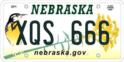 NE license plate XQS666