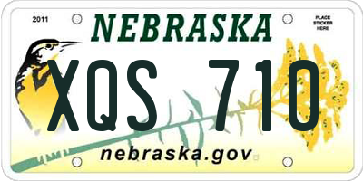 NE license plate XQS710